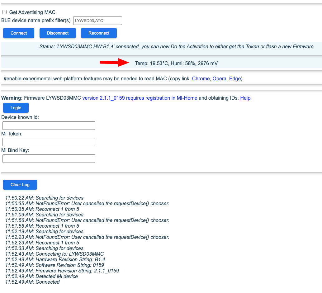 Nettemp config – BLE active sensors
